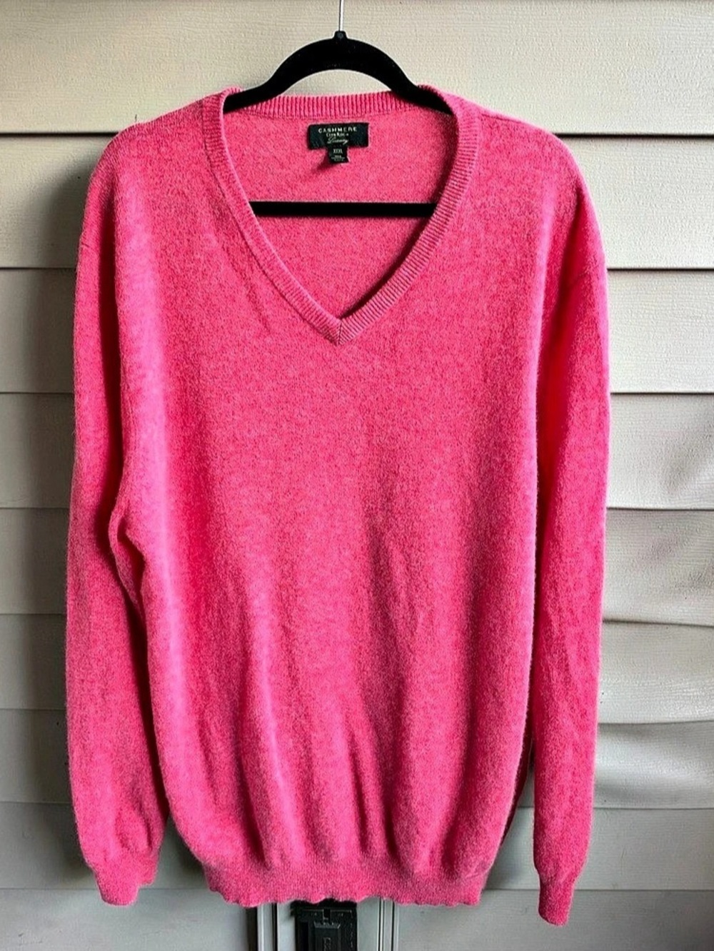 Charter Club 100% Cashmere Knit V-Neck Pullover Sweater Men’s Size XXXL Pink